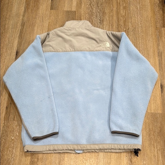 The North Face Size XL Gray and Baby Blue Teddy Bear Fleece Jacket Zip Up - Picture 5 of 14